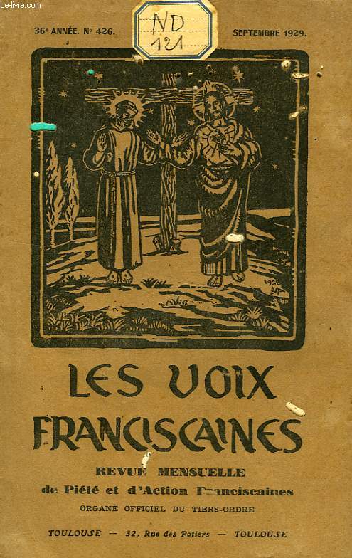 LES VOIX FRANCISCAINES, 36e ANNEE, N 426, SEPT. 1929