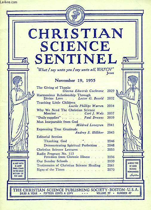CHRISTIAN SCIENCE SENTINEL, N 47, NOV. 1955