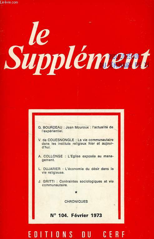 LE SUPPLEMENT, N 104, FEV. 1973