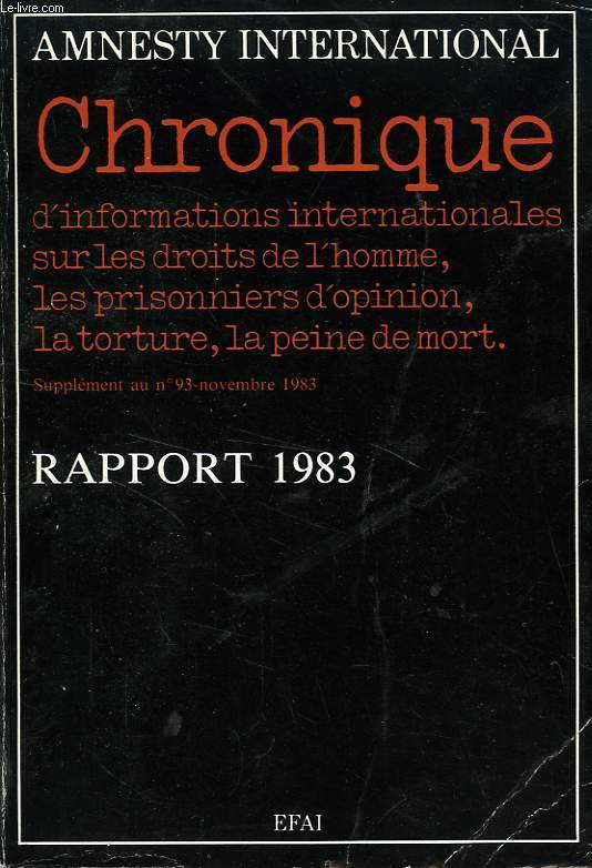 AMNESTY INTERNATIONAL, RAPPORT 1983