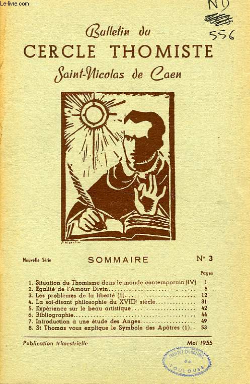 BULLETIN DU CERCLE THOMISTE SAINT-NICOLAS DE CAEN, N 3, MAI 1955