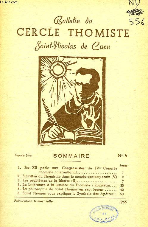 BULLETIN DU CERCLE THOMISTE SAINT-NICOLAS DE CAEN, N 4, 1955