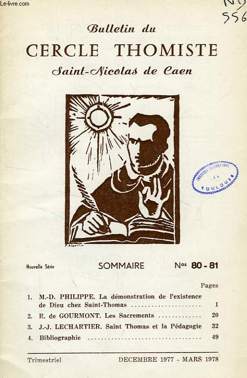 BULLETIN DU CERCLE THOMISTE SAINT-NICOLAS DE CAEN, N 80-81, DEC.-MARS 1977-1978