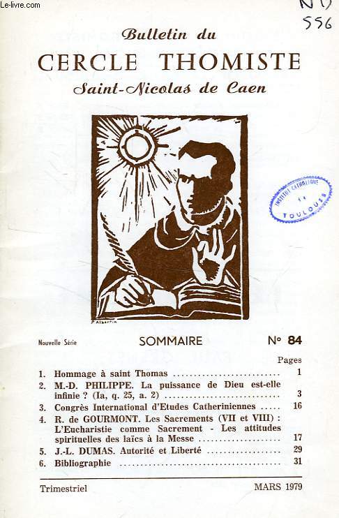 BULLETIN DU CERCLE THOMISTE SAINT-NICOLAS DE CAEN, N 84, MARS 1979