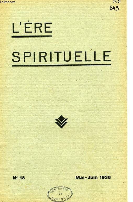 L'ERE SPIRITUELLE, N 18, MAI-JUIN 1936
