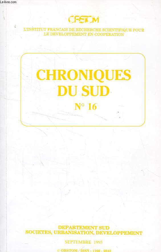 CHRONIQUES DU SUD, N 16, SEPT. 1995