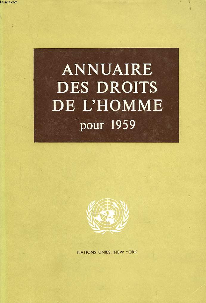 ANNUAIRE DES DROITS DE L'HOMME POUR 1959
