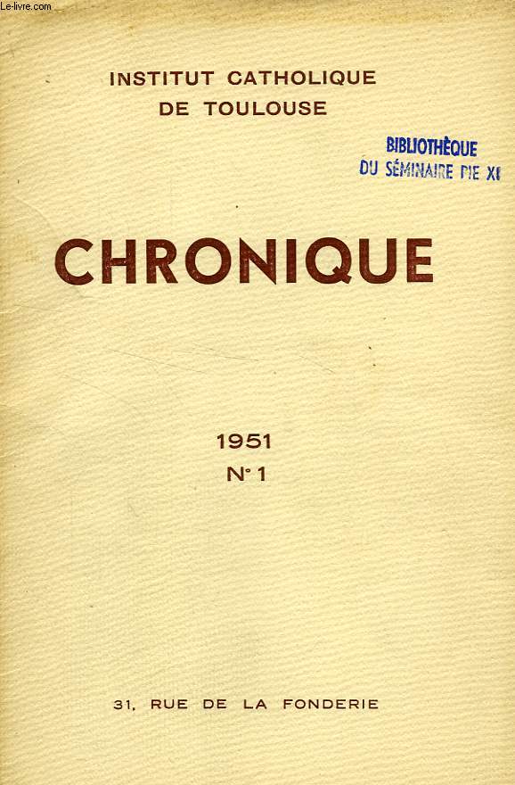 CHRONIQUE, N 1, 1951