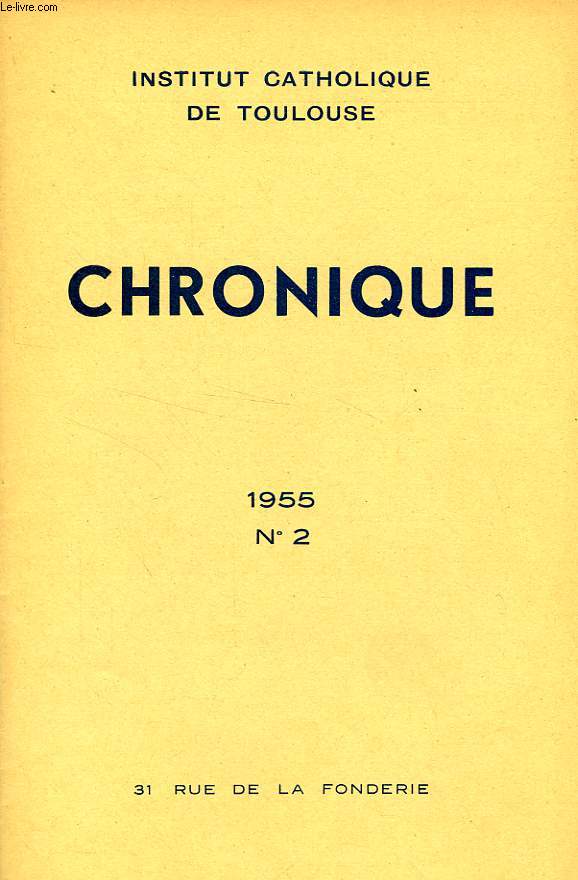 CHRONIQUE, N 2, 1955