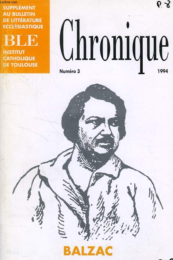 CHRONIQUE, N 3, 1994, BALZAC