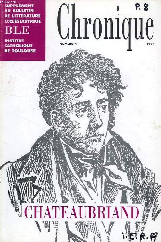 CHRONIQUE, N 4, 1996, CHATEAUBRIAND