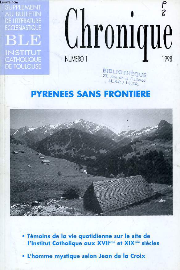 CHRONIQUE, N° 1, 1998, PYRENEES SANS FRONTIERE