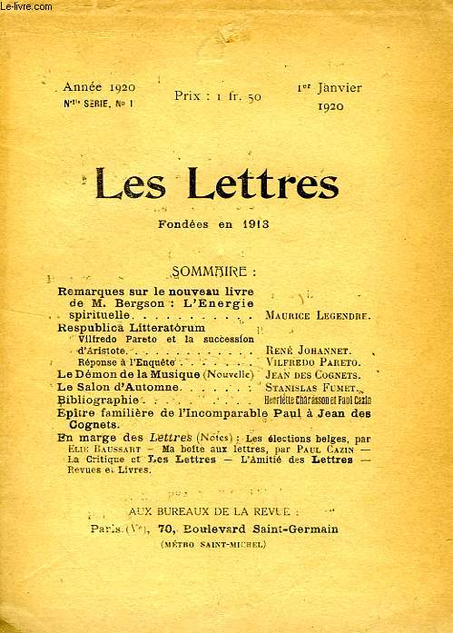 LES LETTRES, 1920-1930, 15 VOLUMES RELIES + 34 BROCHES (INCOMPLET)