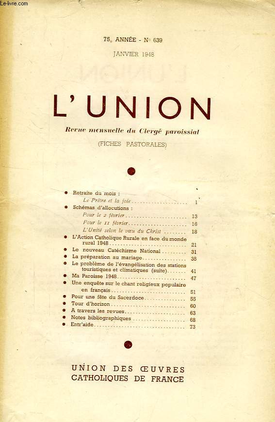 L'UNION, 1948-1962, 117 NUMEROS (INCOMPLET)
