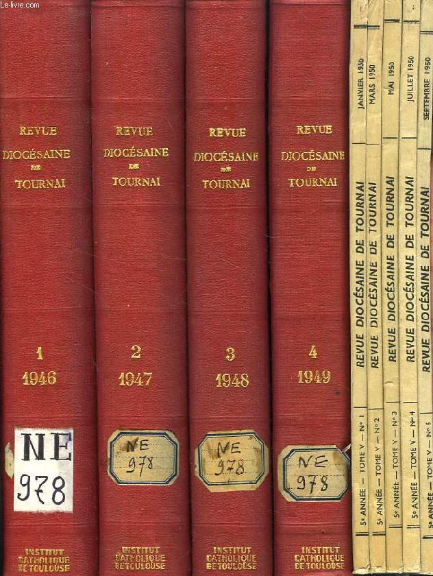 REVUE DIOCESAINE DE TOURNAI, 1946-1967, 11 VOLUMES RELIES & 64 FASCICULES