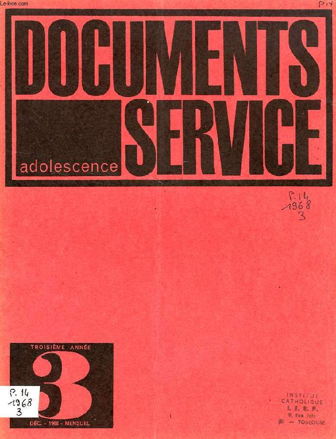 DSA, DOCUMENTS SERVICE ADOLESCENCE, 1968-1985, 50 NUMEROS (INCOMPLET)