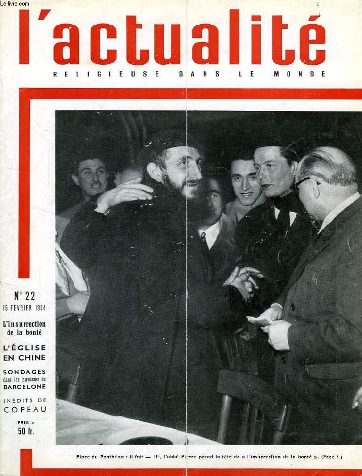 L'ACTUALITE RELIGIEUSE DANS LE MONDE, N 22, FEV. 1954