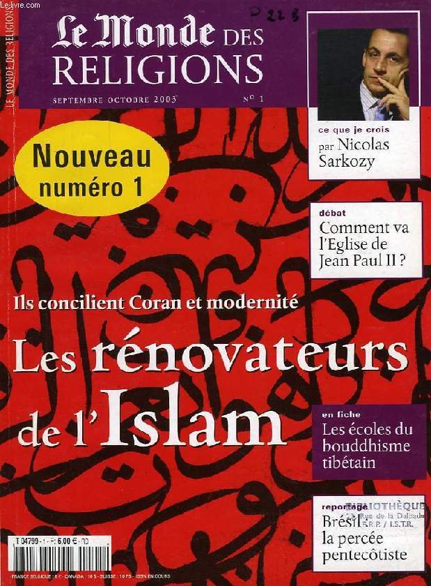 LE MONDE DES RELIGIONS, N 1, SEPT.-OCT. 2003