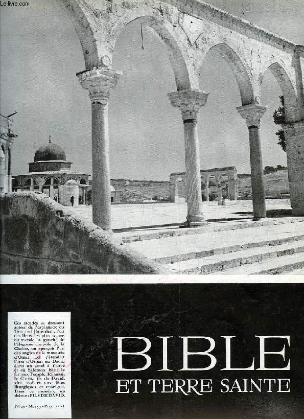 BIBLE ET TERRE SAINTE, N 20, MAI 1959