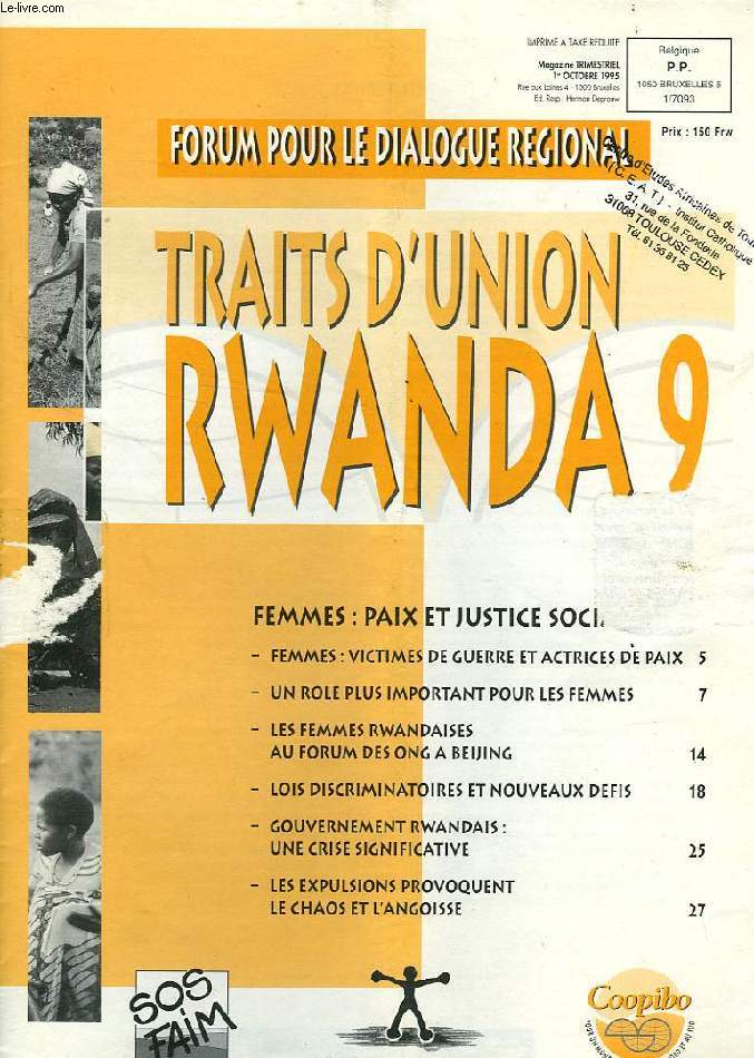 TRAITS D'UNION RWANDA, 9, FORUM POUR LE DIALOGUE REGIONAL
