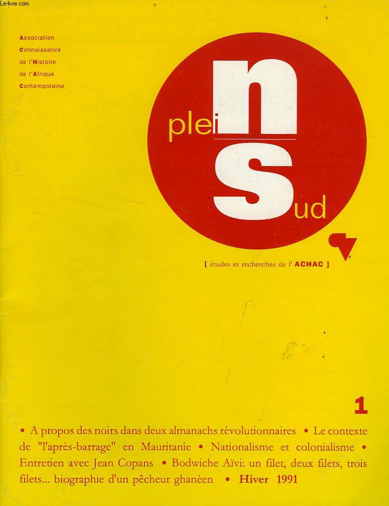 PLEIN SUD, N 1, HIVER 1991