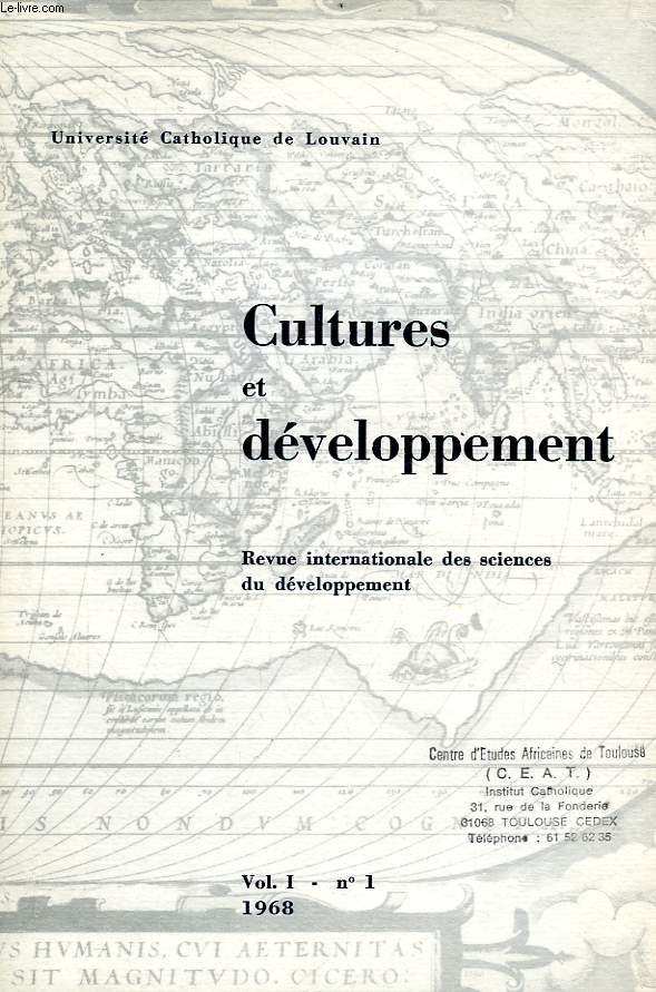CULTURES ET DEVELOPPEMENT, 1968-1985, 44 NUMEROS (INCOMPLET) REVUE INTERNATIONALE DES SCIENCES DU DEVELOPPEMENT