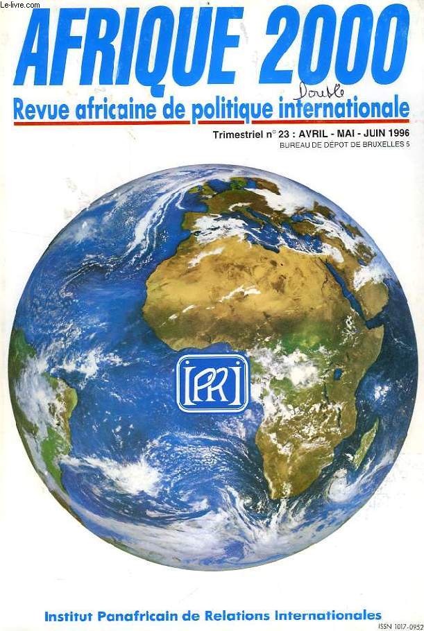 AFRIQUE 2000, N 23, AVRIL-JUIN 1996, REVUE AFRICAINE DE POLITIQUE INTERNATIONALE