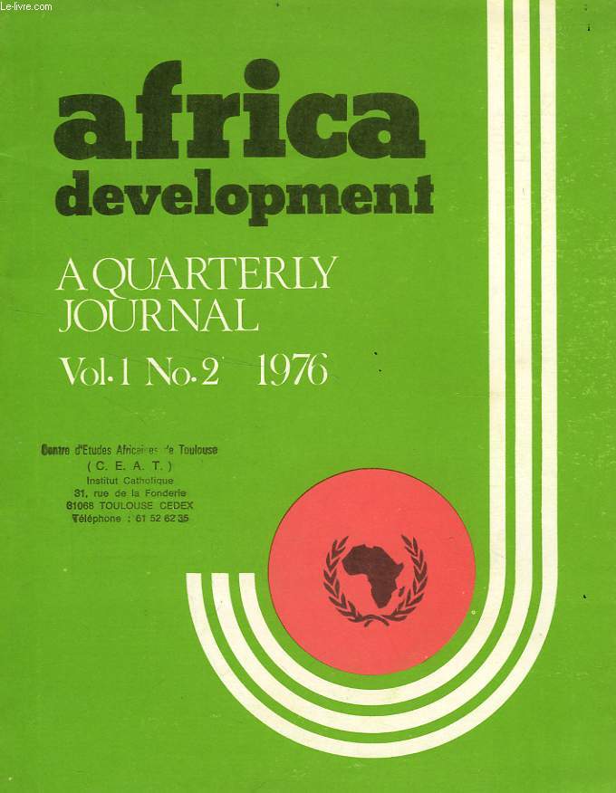 AFRICA DEVELOPMENT, VOL. 1, N 2, 1976
