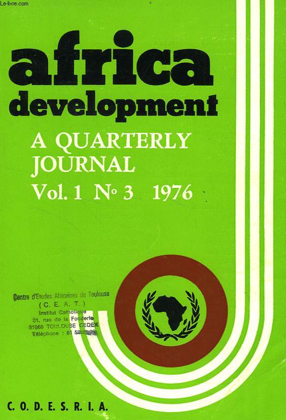 AFRICA DEVELOPMENT, VOL. 1, N 3, NOV. 1976