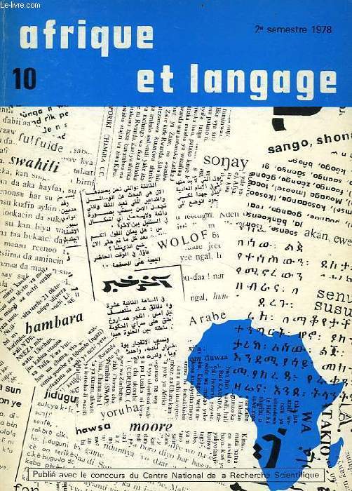 AFRIQUE ET LANGAGE, N 10, 2e SEM. 1978