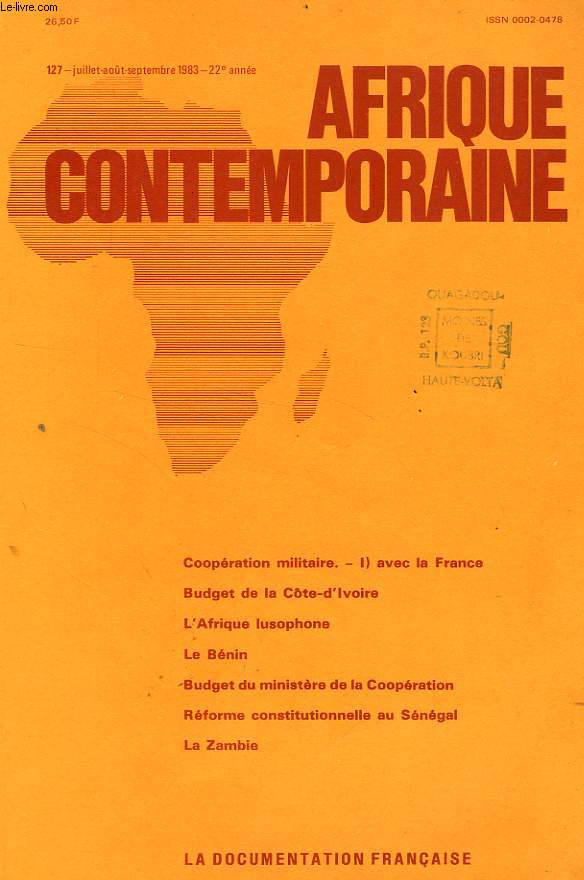 AFRIQUE CONTEMPORAINE, N 127, JUILLET-SEPT. 1983