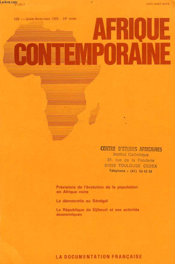 AFRIQUE CONTEMPORAINE, N 133, JAN.-MARS 1985
