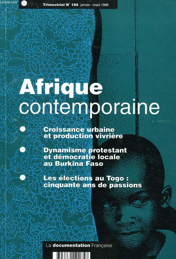 AFRIQUE CONTEMPORAINE, N 185, JAN.-MARS 1998