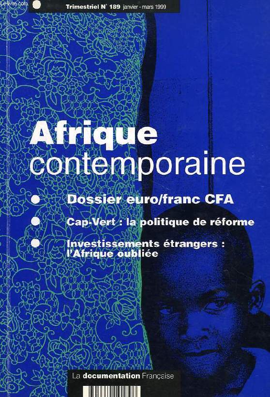 AFRIQUE CONTEMPORAINE, N 189, JAN.-MARS 1999