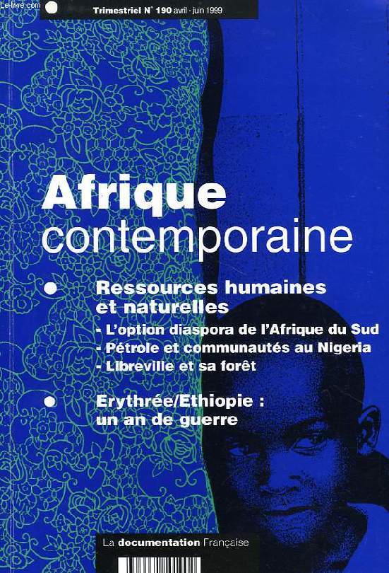 AFRIQUE CONTEMPORAINE, N 190, AVRIL-JUIN 1999