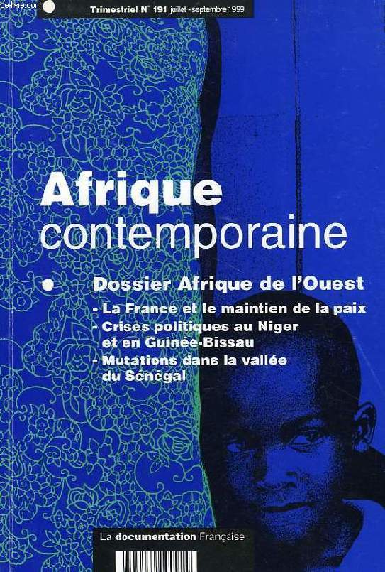 AFRIQUE CONTEMPORAINE, N 191, JUILLET-SEPT. 1999