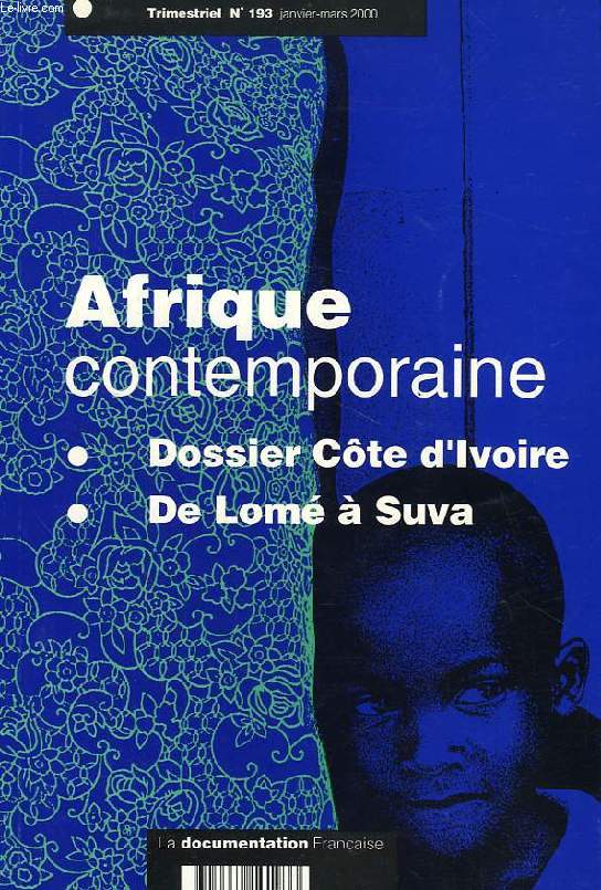 AFRIQUE CONTEMPORAINE, N 193, JAN.-MARS 1999