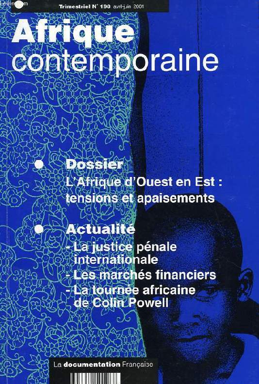 AFRIQUE CONTEMPORAINE, N 198, AVRIL-JUIN 2001