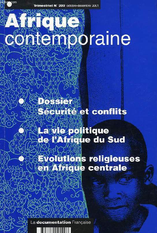 AFRIQUE CONTEMPORAINE, N 200, OCT.-DEC. 2001