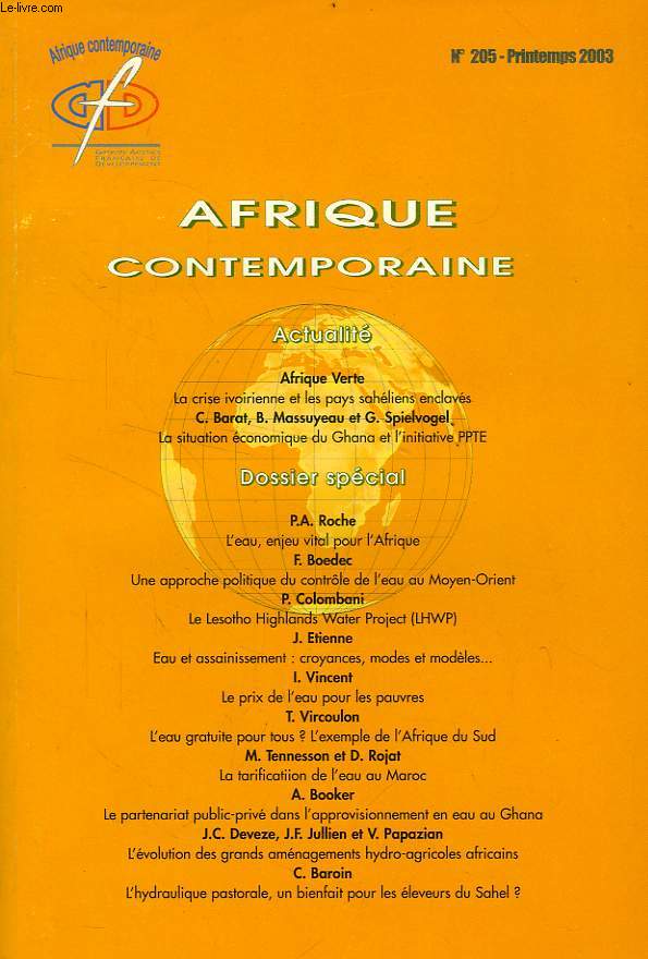 AFRIQUE CONTEMPORAINE, N 205, PRINTEMPS 2003