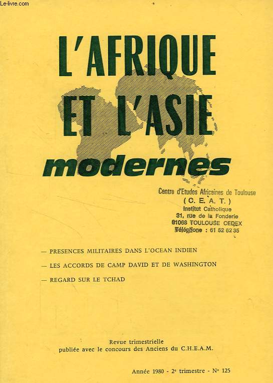 L'AFRIQUE ET L'ASIE MODERNES, N 125, 2e TRIM. 1980