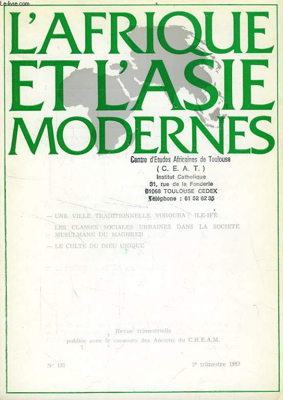 L'AFRIQUE ET L'ASIE MODERNES, N 137, 2e TRIM. 1983