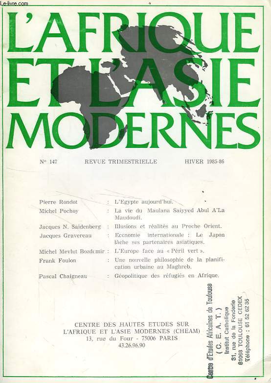 L'AFRIQUE ET L'ASIE MODERNES, N 147, HIVER 1985-1986
