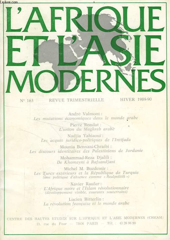 L'AFRIQUE ET L'ASIE MODERNES, N 163, HIVER 1989-1990
