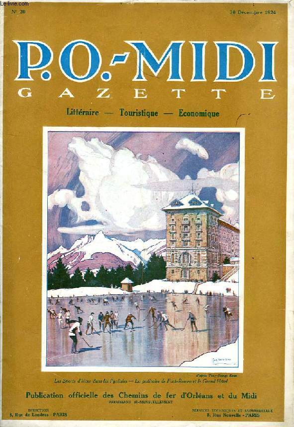 P.O.-MIDI, N 19, DEC. 1924, GAZETTE LITTERAIRE, TOURISTIQUE, ECONOMIQUE
