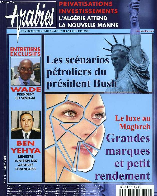 ARABIES, N 171, MARS 2001, LE MENSUEL DU MONDE ARABE ET DE LA FRANCOPHONIE