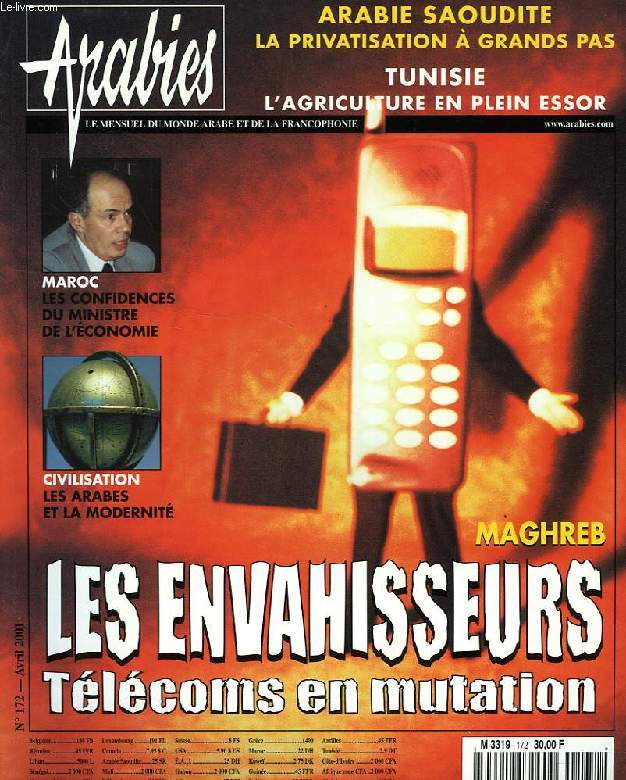 ARABIES, N 172, AVRIL 2001, LE MENSUEL DU MONDE ARABE ET DE LA FRANCOPHONIE