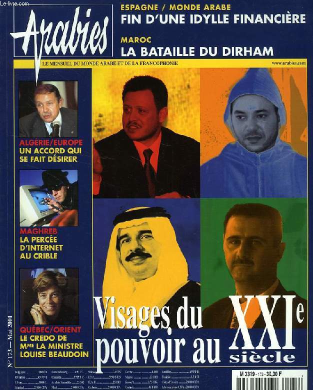 ARABIES, N 173, MAI 2001, LE MENSUEL DU MONDE ARABE ET DE LA FRANCOPHONIE