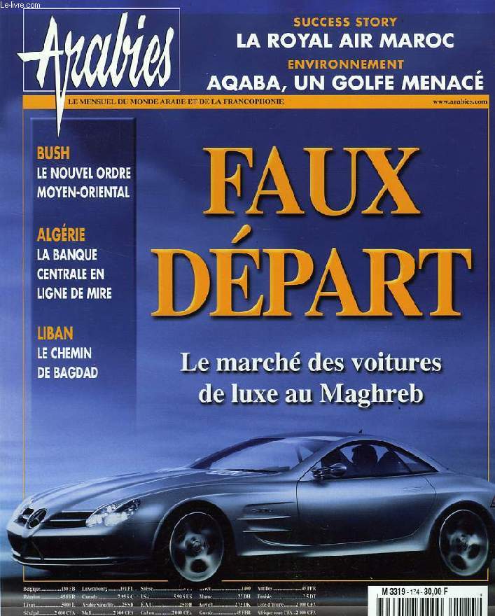 ARABIES, N 174, JUIN 2001, LE MENSUEL DU MONDE ARABE ET DE LA FRANCOPHONIE