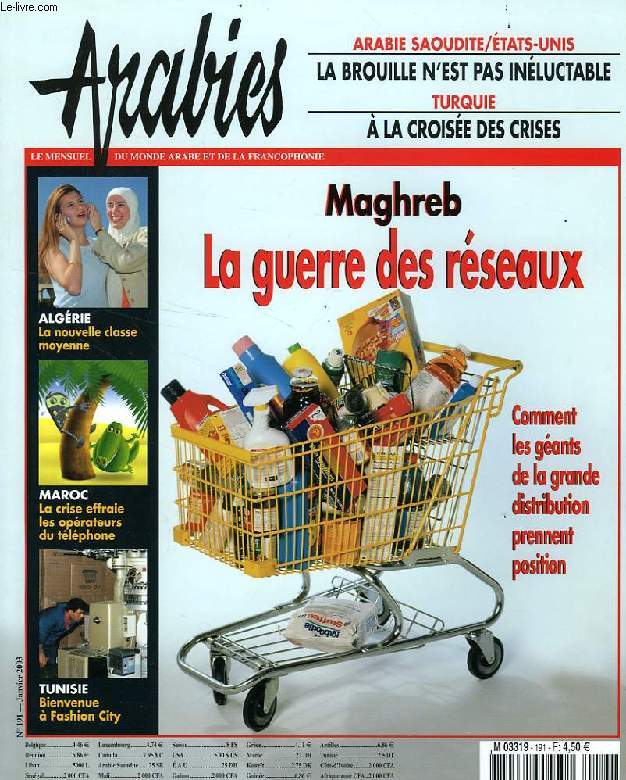 ARABIES, N 191, JAN. 2003, LE MENSUEL DU MONDE ARABE ET DE LA FRANCOPHONIE